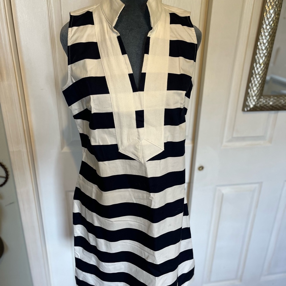 Sail to Sable Classic Navy and White Striped Dress